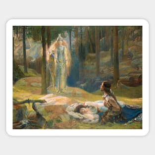 The Revelation, Brunhilde Seeing Siegmund And Sieglinde, 1893  - Gaston Bussière Sticker